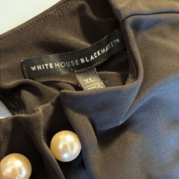 White House Black Market Black Sleeveless Top with Pearl Embellishment XL - Picture 8 of 11